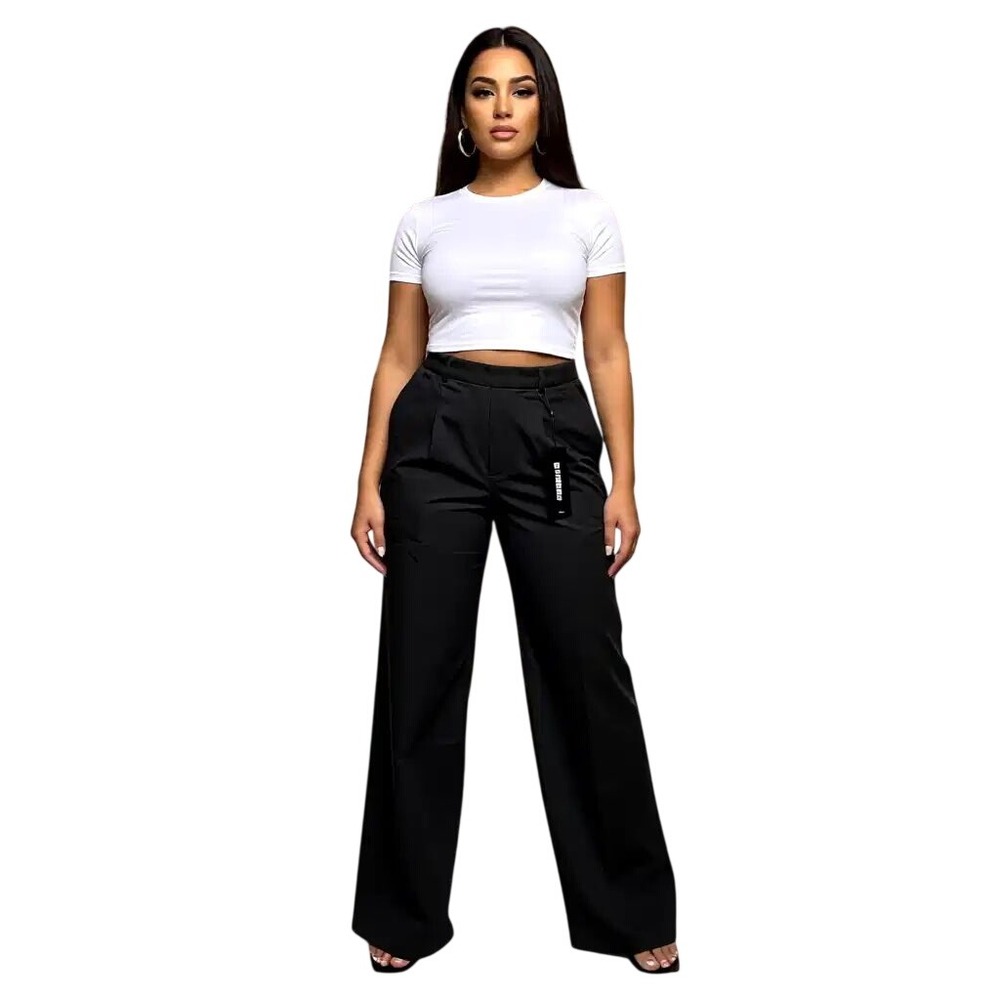 Express Stylist High Waist Wide Leg Pants Black Pleated Trousers Size 14‎ NWT